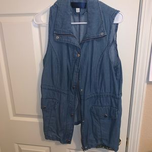 Blue “denim” long vest